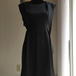 Notations Solid Black Ponte Dress Dart Detail XL